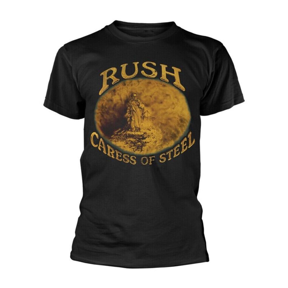 Rush Unisex Adult Caress Of Steel Cotton T-Shirt / Black